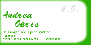 andrea opris business card